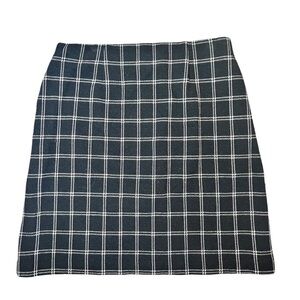 J Jill Plaid Black and White Skirt Small